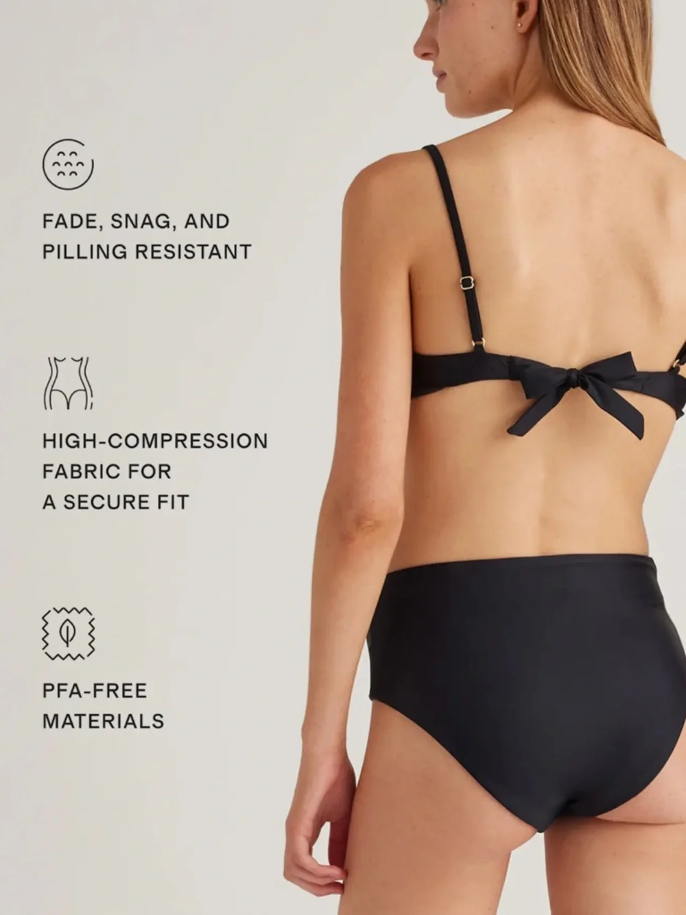 Quince Black High Rise Bikini Bottom XL NWT Classic Swim High Waist - Picture 9 of 9